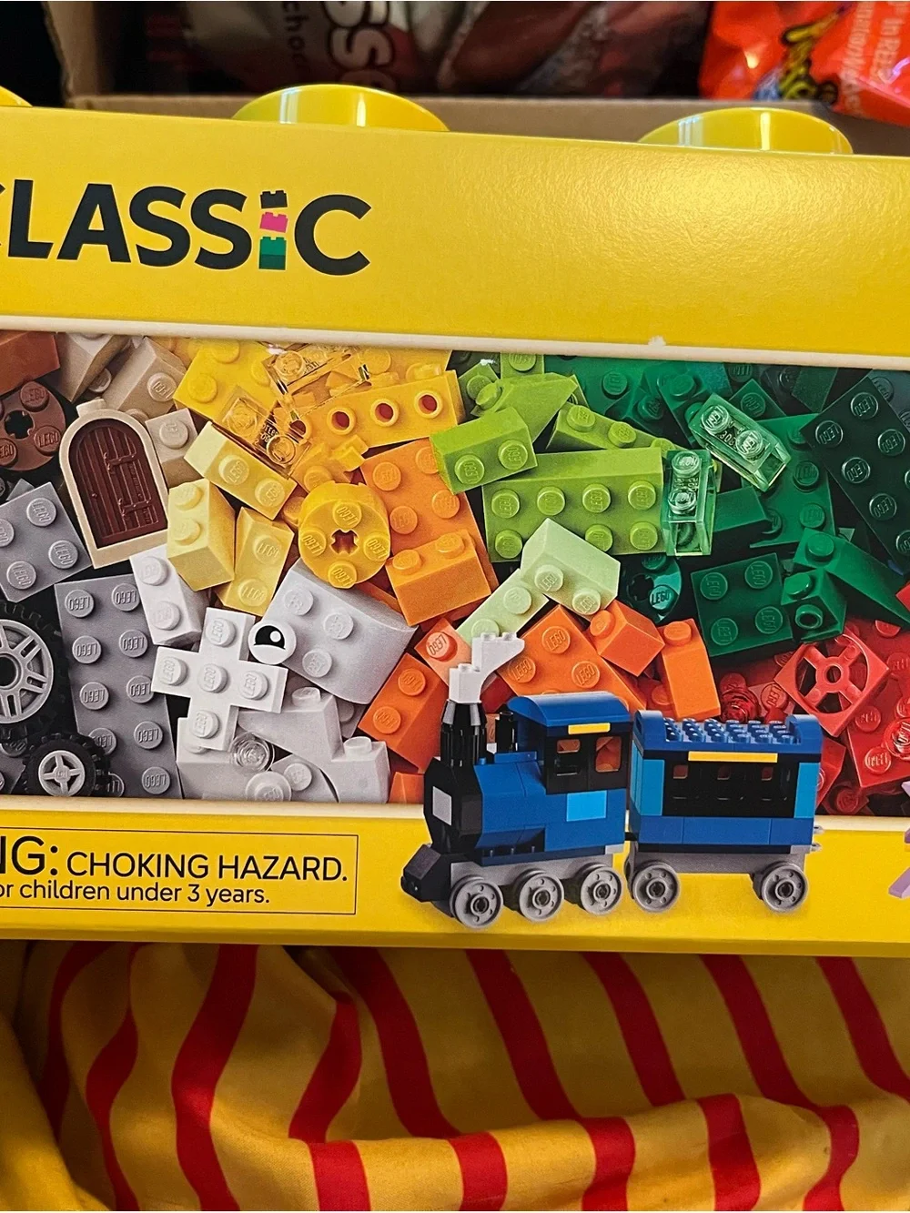 Lego Classic Blue Train with Multicolor Bricks